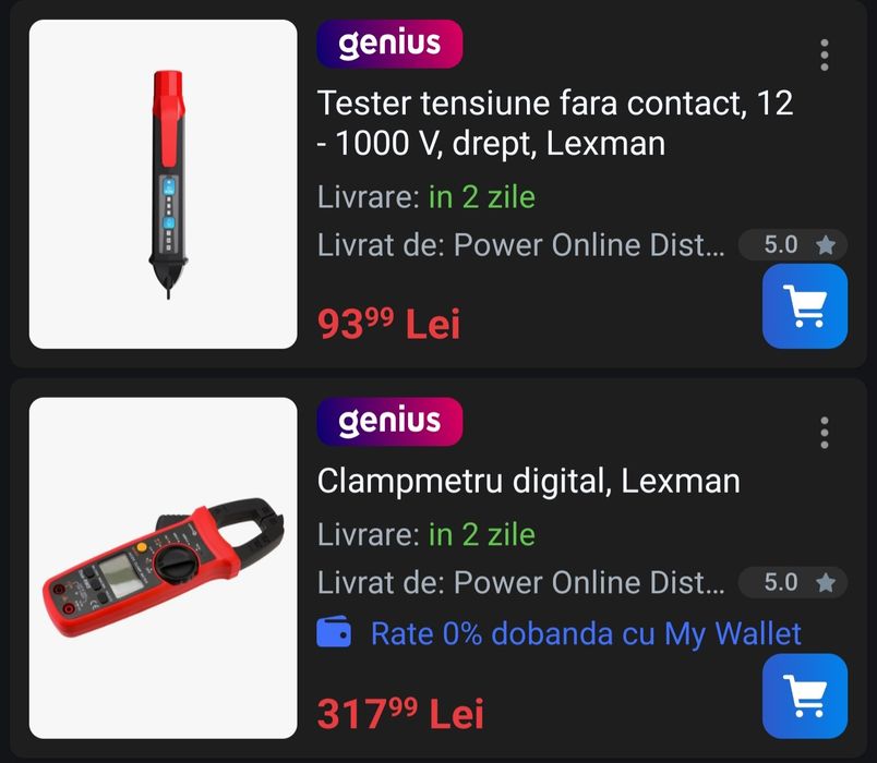 Clampmetru si tester tensiune lexmann