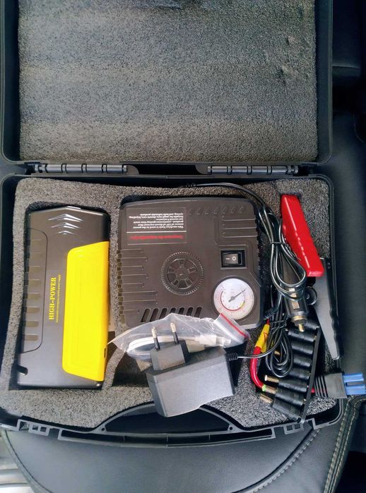 Стартерна батерия бустер за кола power bank 3 в 1 с компресор 16800 mA