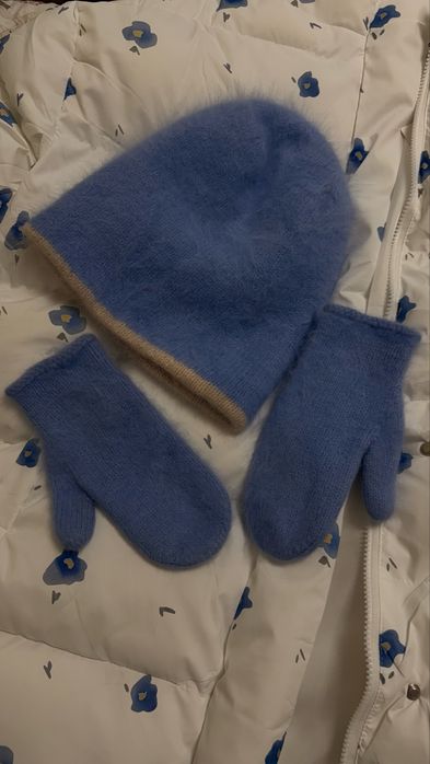 Шапка и варежки | кашемир