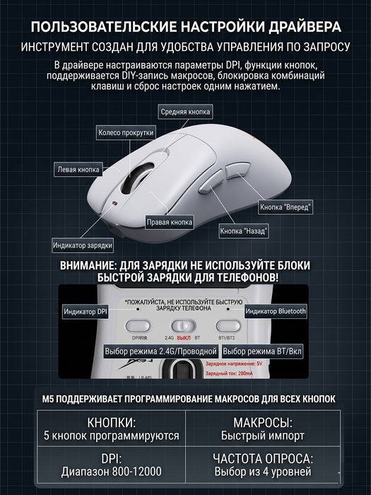 Беспроводная игровая мышка M5