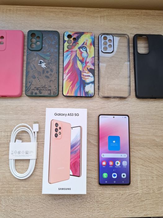 Samsung A53 5G GOLD Nou! 6/128GB Memorie Folie pe ecran!