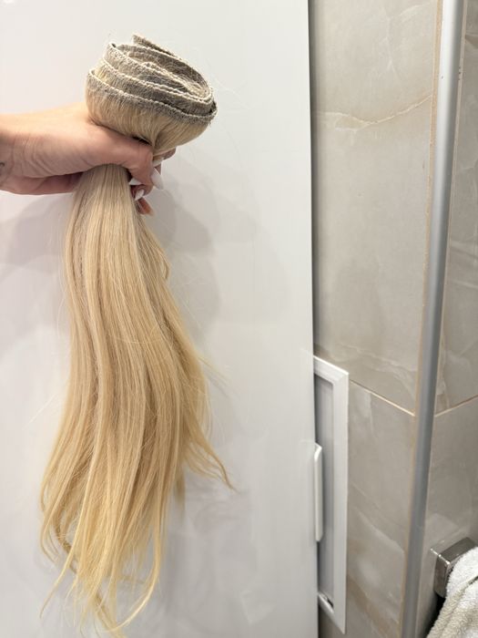 Екстеншън /Премиум естествена коса 50 см | Русa | Отлично състояние