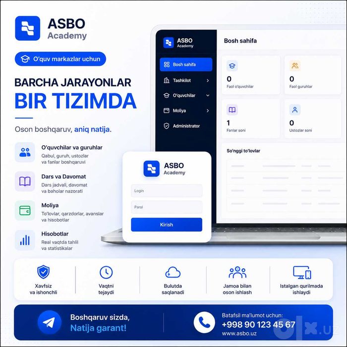 O'quv Markaz CRM dastur Bepul