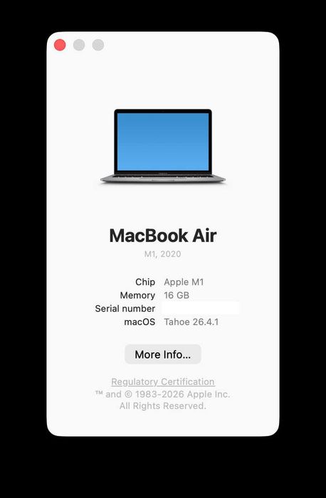 Macbook Air M1 (CTO) 8C/8C/16GB/512GB