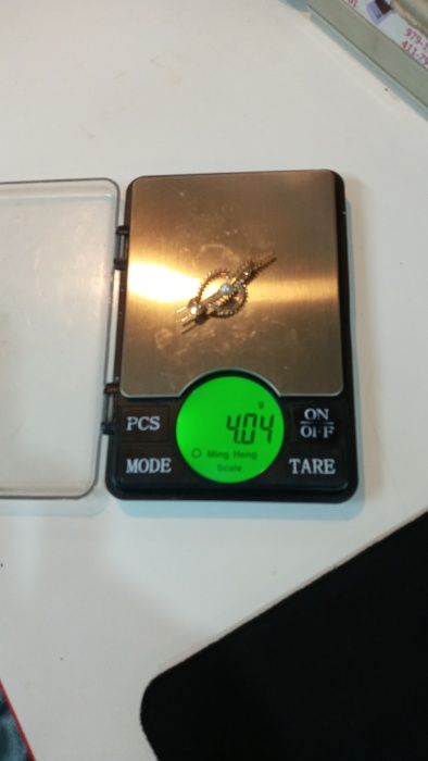 Золотая брошь с жемчугом, 583, 4 гр, СССР.