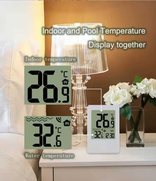 Statie cu termometru plutitor wireless apa piscina, ciubar, cada