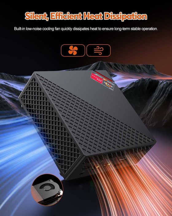 Mini pc Nipogi AM06PRO, Ryzen 7 5700u, 16 Gb, 512 Gb, nou