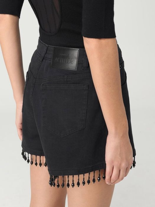 Къс черен дънков панталон/шорти,Twinset, размер 27 М, 30/L, с кри