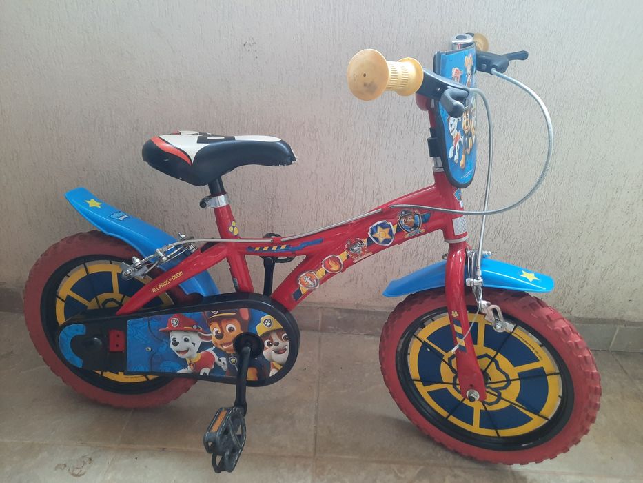 Bicicleta Dino Bikes pentru copii, 14'', Paw Patrol, rosu