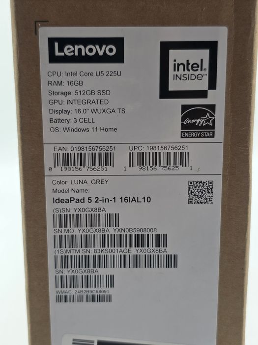 Lenovo IdeaPad 5 2-in-1 16IAL10/  Ultra 5 225U/ 16"/ 16GB LPDDR5x RAM/  512GB SSD/ SIGILAT
