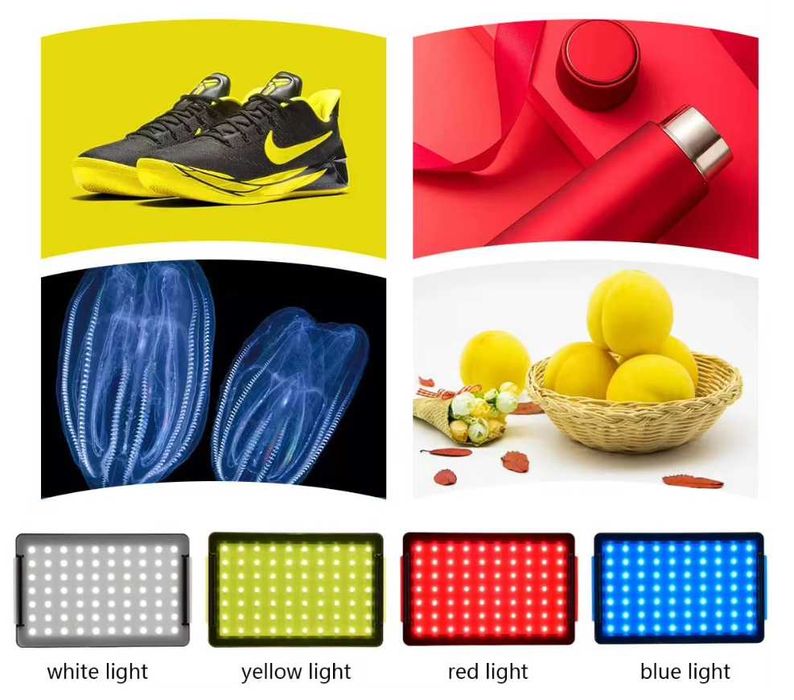 LED панел , видео осветление 2х 10W стойка за статив , RGB филтри