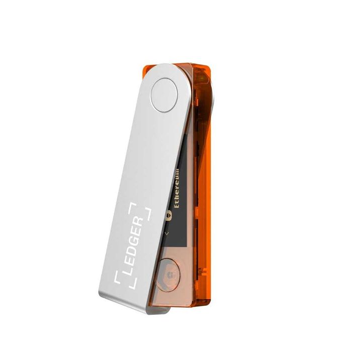 Ledger Nano X BTC Orange, hardware wallet crypto, stare perfecta