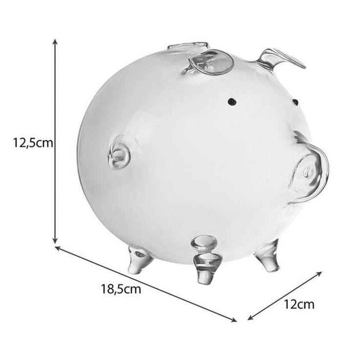 Стъклена касичка прасенце – прозрачна