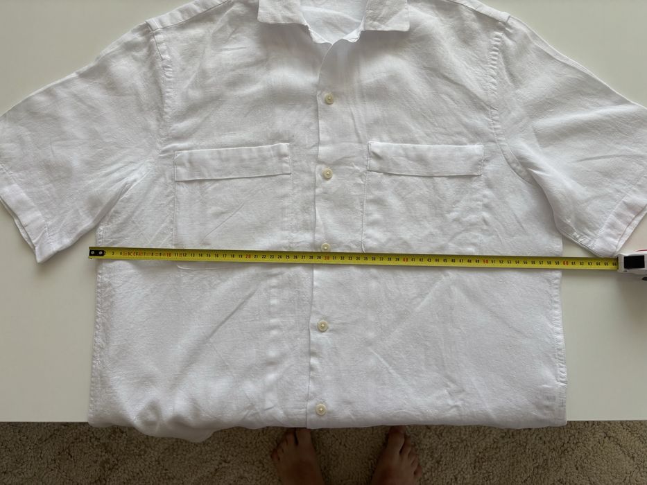 Бяла 100% ленена риза Zara