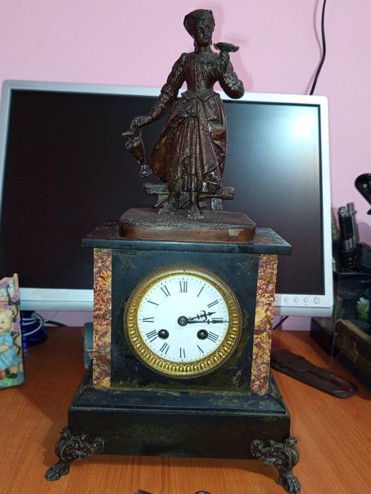 Ceas cu pendul de șemineu francez sec.XIX, S.Marti et Cie