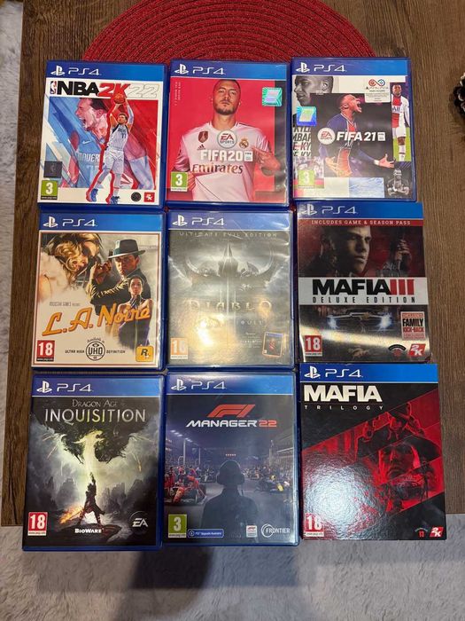 „PS4 Pro 1TB + 9 игри (Mafia Trilogy, FIFA, Diablo) – 400 лв“