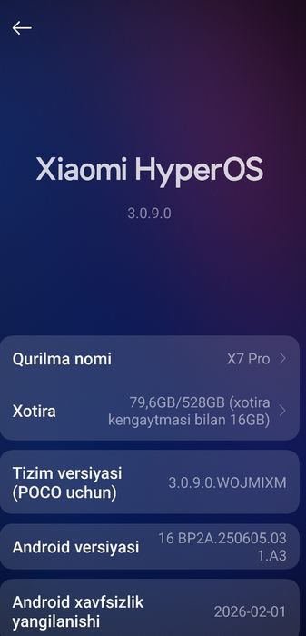 POCO X7 PRO 12/528 GB, Sariq-qora