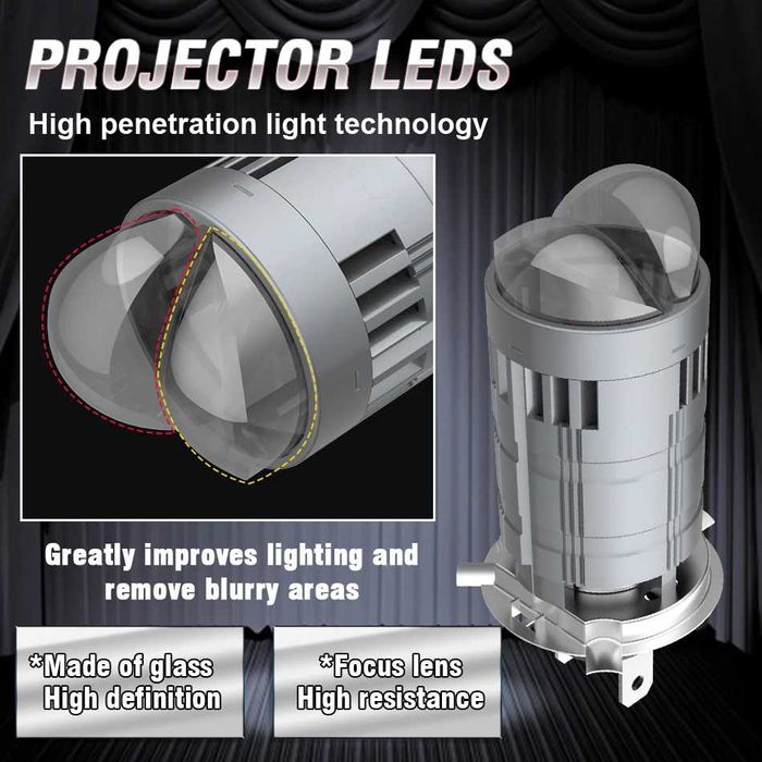 Bec LED H4 lupa Dacia Logan Sandero 1200W 6000K