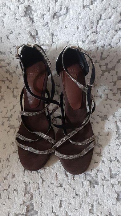 Sandale cu toc gros Brunello Cucinelli marimea 36  int 24 cm.inaltime