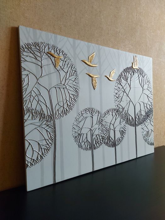 Картина интерьерная "Птицы в лесу"