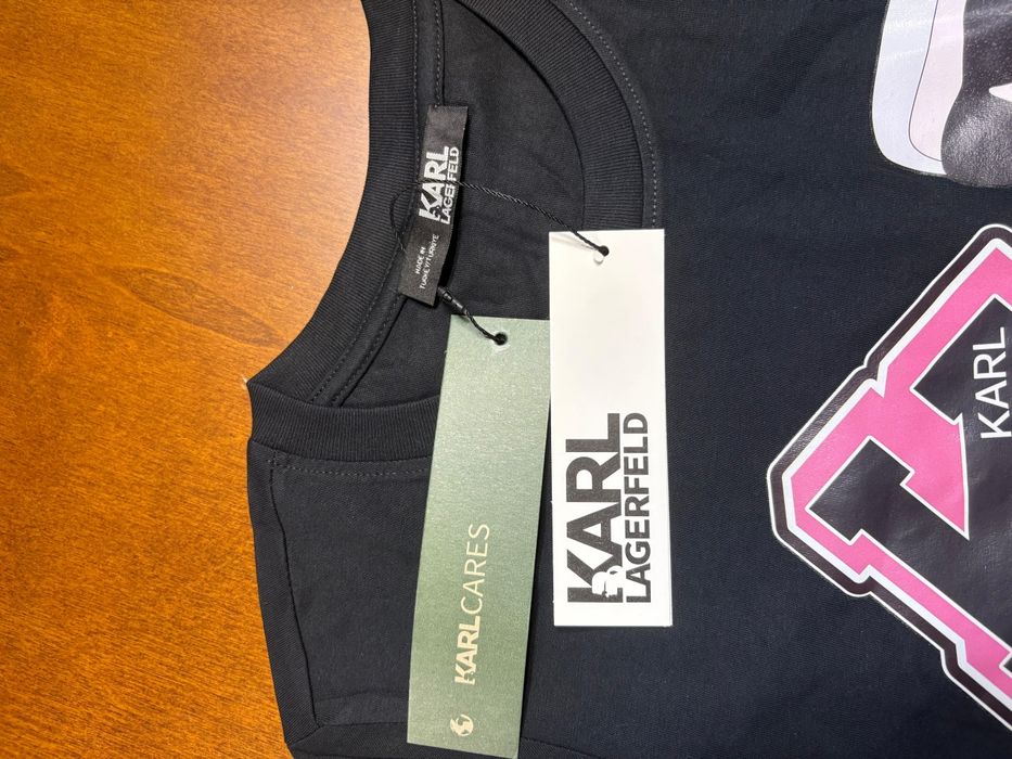 Tricou S Negru Karl Lagerfeld nou nepurtat cu etichetă roz