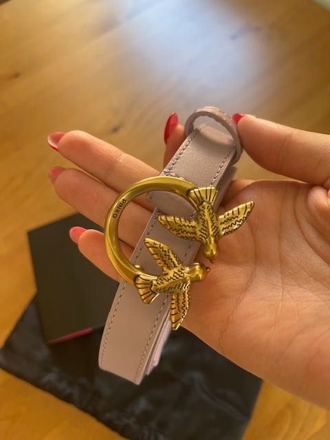 Светло лилав колан Pinko със златни орнаменти