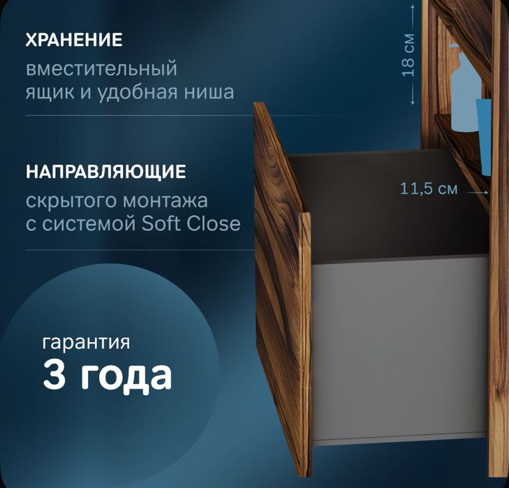 Подвесная тумба под раковину в ванную комнату