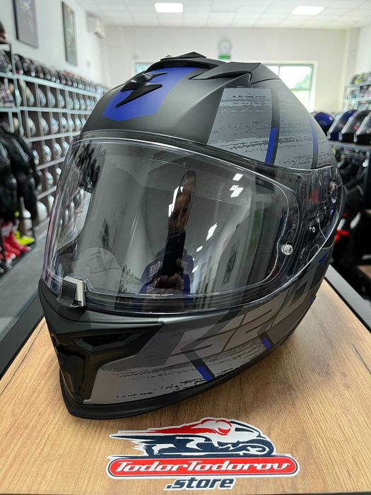 Мото Каска SCORPION EXO-520 EVO AIR Маha Blue ,очила,L 59-60,очила