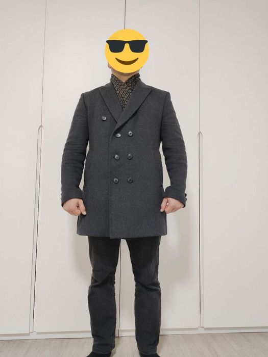 Пальто мужское серое