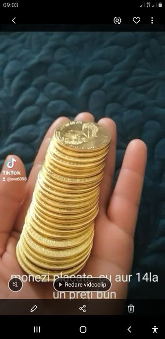 monede placate cu aur de  24