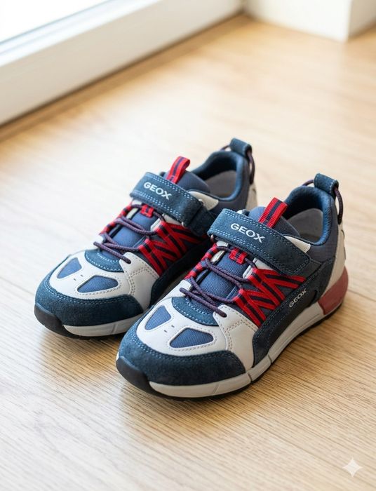 Adidași GEOX Respira Junior - Mărimea 32- Navy/Roșu/Gri - Foarte Confo