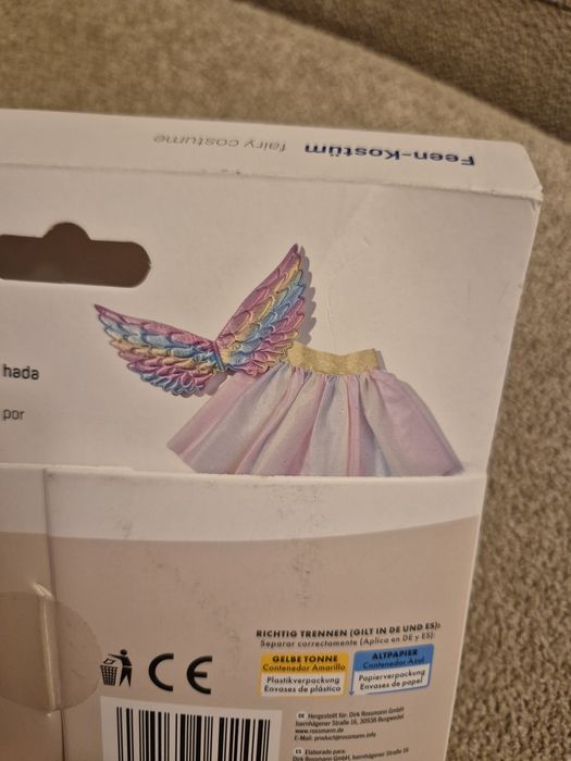 Costum zana fetita, set aripi + tutu, nou, 3-6 ani