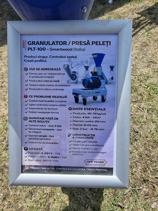 Presă peleți trifazică 4 kW Peruzzo (Italia)  aproape nouă