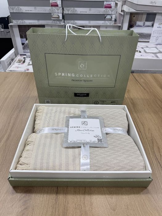 Плед летний леон в подарочной коробке + сумке