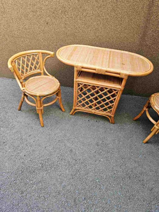 Уникален комплект от естествен бамбук и ратан