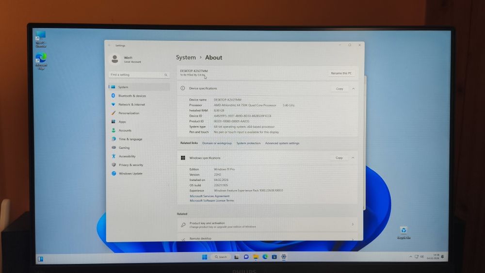 Calculator-Sistem desktop + monitor22"