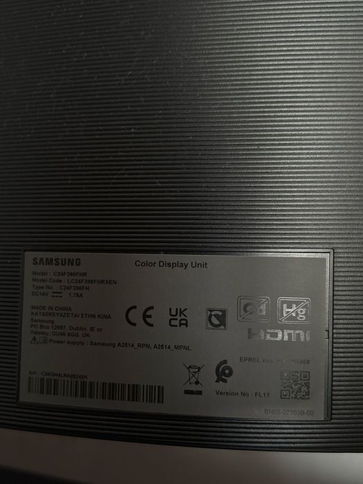 Monitor LED Samsung 24" Curved, 60 HZ,  Full HD, D-Sub, HDMI