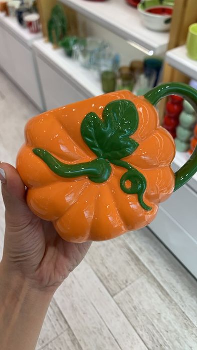 Кружка тыква с листиком