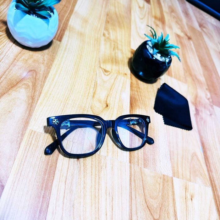 Ochelari   Chrome Hearts negri cu lentile transparente Anti Blue-Light – NOI