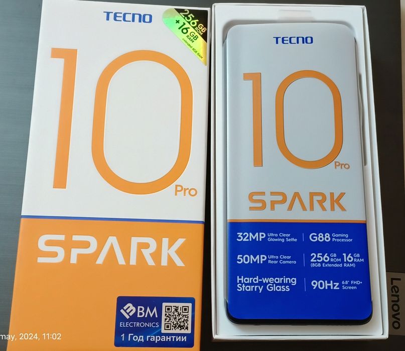 Tecno spark 10 Pro telefon ideal top tozza xotira 256 ga 16+8 garantiy