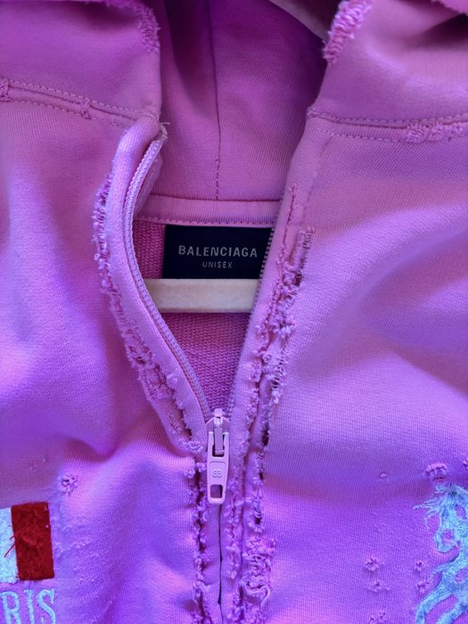 Balenciaga pink polo zip up