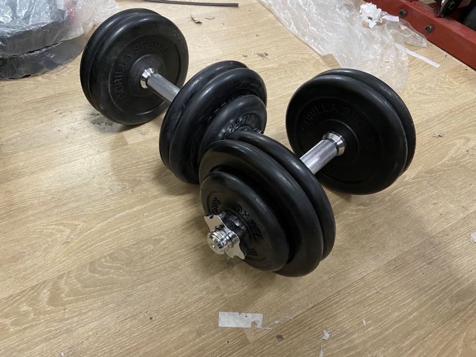Super gantere reglabile profesionale otel cauciucat noi 15+15=30 kg