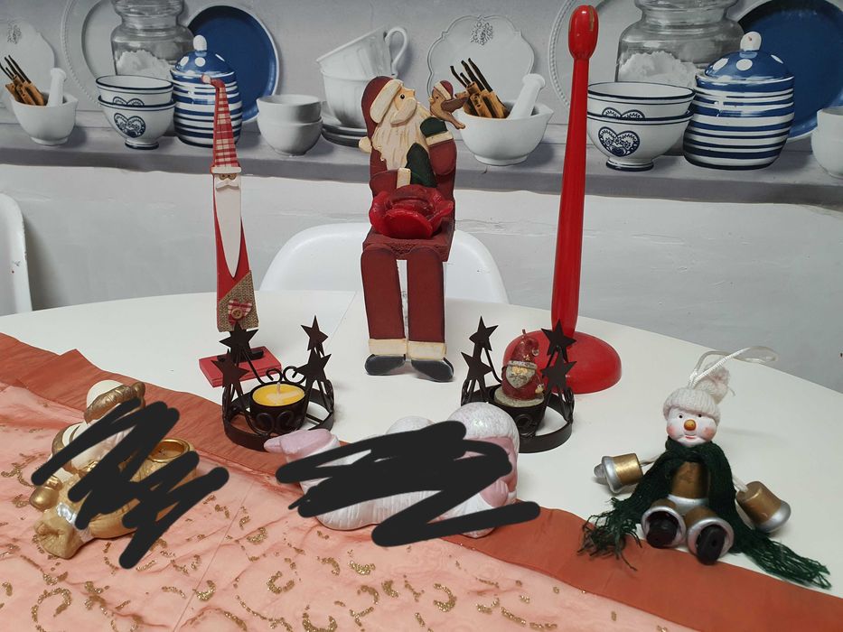 Mos Craciun, suport lumanari decoratiuni