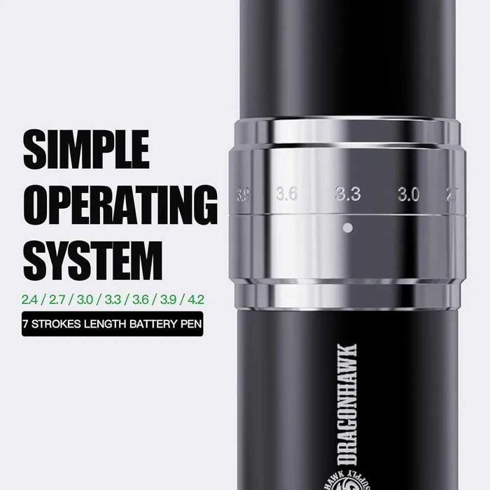 Нова безжична машинка за татуировки Dragonhawk, 2 батерии 1500mAh ...