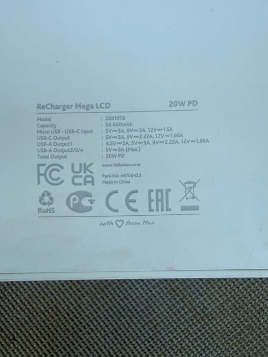 Powerbank / baterie externa TTEC 50.000mAh 20W afisaj led