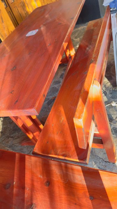 Дървен комплект - маса с 3 пейки