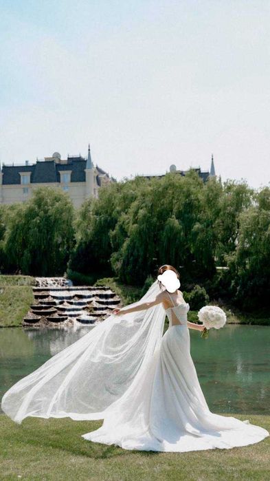 Свадебное платье б/у - размер XS