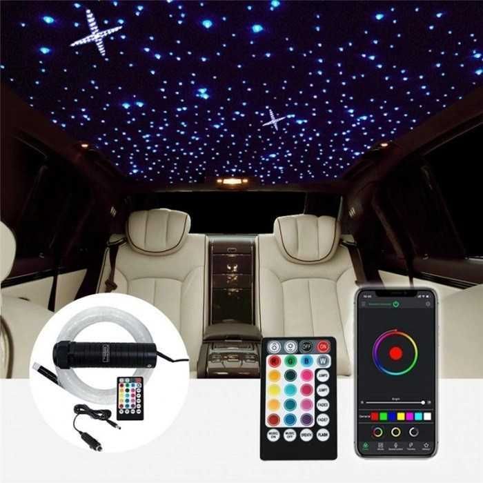 Kit fibra optica plafon instelat LED RGB 0,75mm 200 fire 3 metri