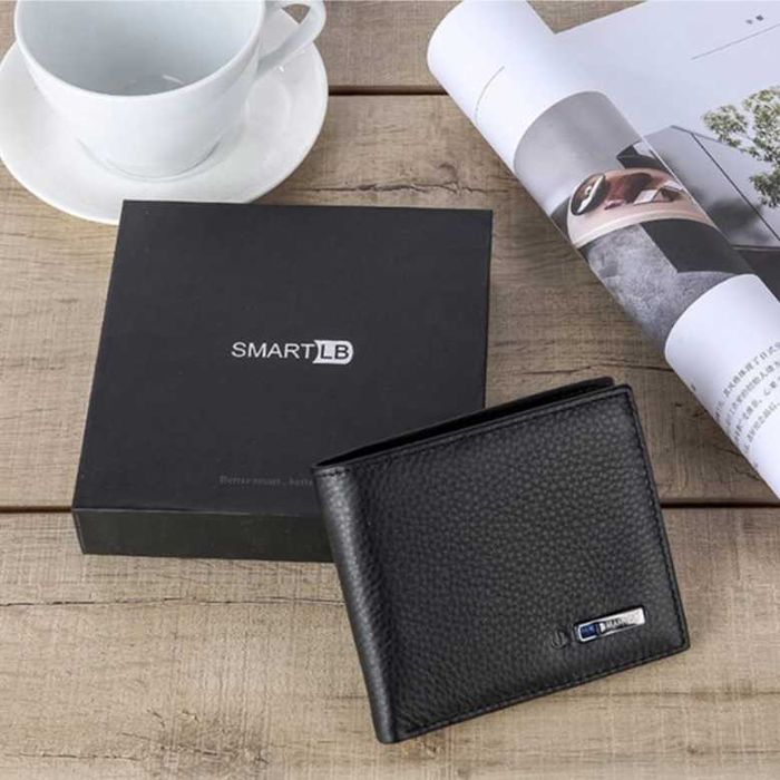 Portofel inteligent din piele naturala, GMO, Smart Lab, cu GPS si Blth