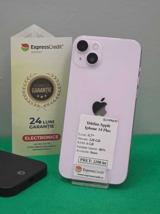 Iphone 14 Plus -- 128 GB -- 86% [Ag45 B.5109] - Garantie 2 ani